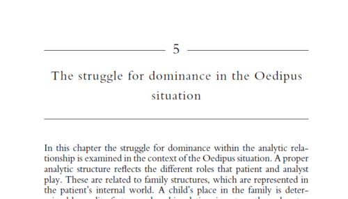 The struggle for dominance in the Oedipus situation