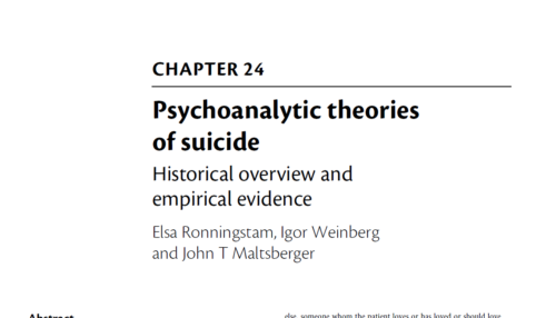 Psychoanalytic theories of suicide
