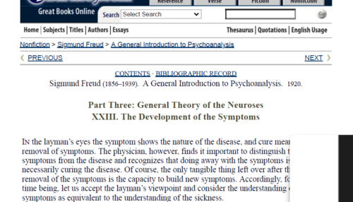 The Development of the Symptoms