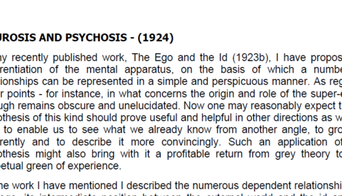 NEUROSIS AND PSYCHOSIS