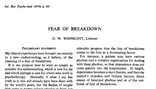 FEAR OF BREAKDOWN