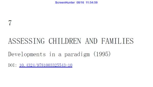 ASSESSING CHILDREN AND FAMILIES