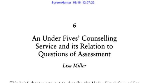 An Under Fives' Counselling Service and its Relation to Questions of Assessment
