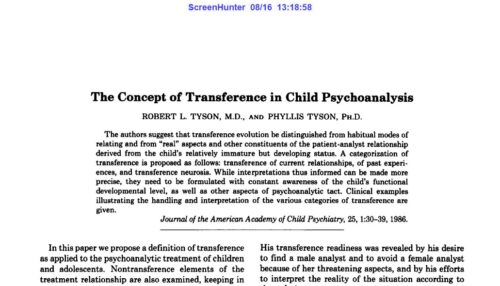 The Concept of Transference in Child Psychoanalysis