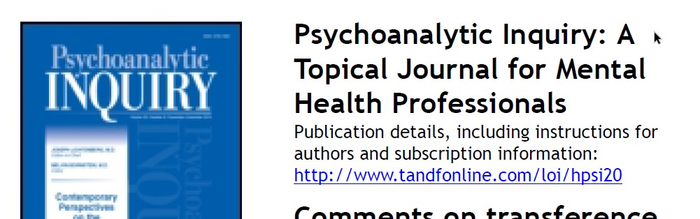 ScreenHunter 20 Psychoanalytic Inquiry: A Topical Journal for Mental Health Professionals - تصویر 1