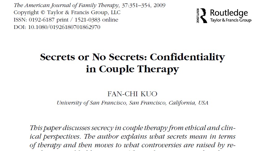 ScreenHunter 34 Secrets or No Secrets: Confidentiality in Couple Therapy - تصویر 1