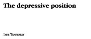 The Depressive Position