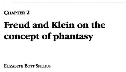 Freud and Klein on the Concept of Phantasy