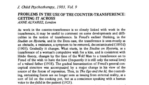 PROBLEMS IN THE USE OF THE COUNTER-TRANSFERENCE: GETITNG IT ACROSS