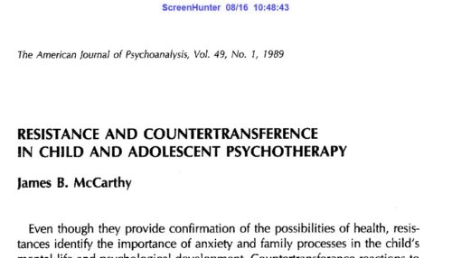 RESISTANCE AND COUNTERTRANSFERENCE IN CHILD AND ADOLESCENT PSYCHOTHERAPY