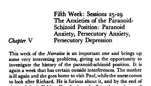 The Anxieties of the Paranoid- Schizoid Position Paranoid , Anxiety Persecutory