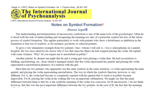 Notes on Symbol Formation