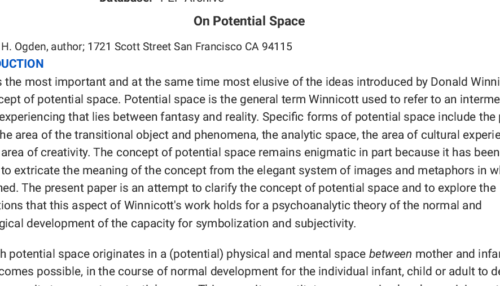 On Potential Space