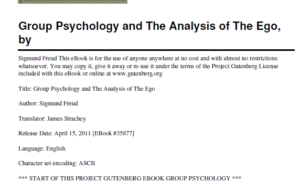Group Psychology and the Analysis of the Ego
