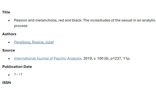 Passion and melancholia, red and black: The vicissitudes of the sexual in an analytic process