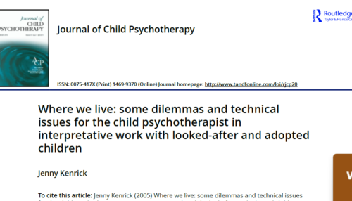 Where we live: some dilemmas and technical issues for the child psychotherapist in interpretative work with looked-after and adopted children