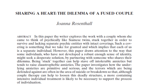 SHARING A HEART: THE DILEMMA OF A FUSED COUPLE